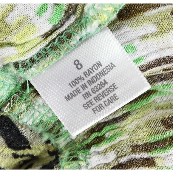 Dressbarn Maxi Dress Sleeveless Green Floral Sz 8 - Picture 9 of 9